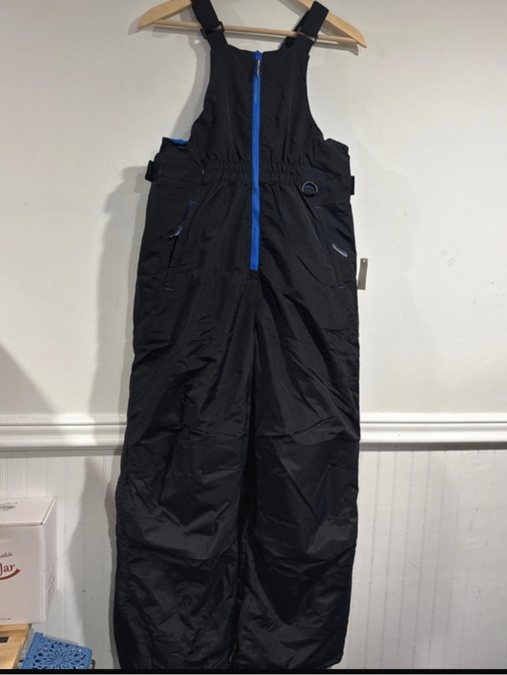 Kids Black Snow Bib Blue Zipper Amazon winter xxl